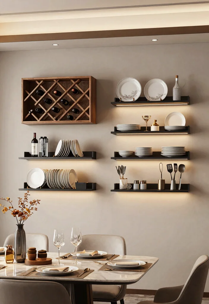 15 Stylish Dining Room Wall Shelf Decor Ideas 8. Functional Decor with Style 0