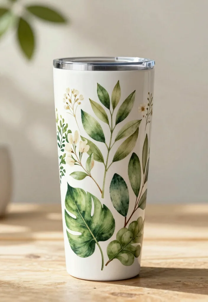 15 Trendy Tumbler Wraps Designs for Instant Makeovers 1. Botanical Bliss 0