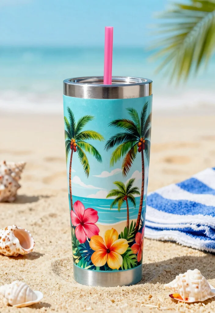 15 Trendy Tumbler Wraps Designs for Instant Makeovers 10. Tropical Vibes 0