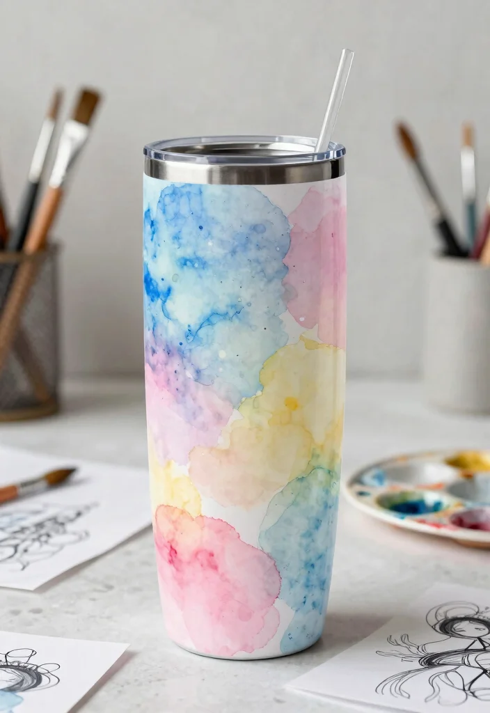 15 Trendy Tumbler Wraps Designs for Instant Makeovers 3. Whimsical Watercolors 0