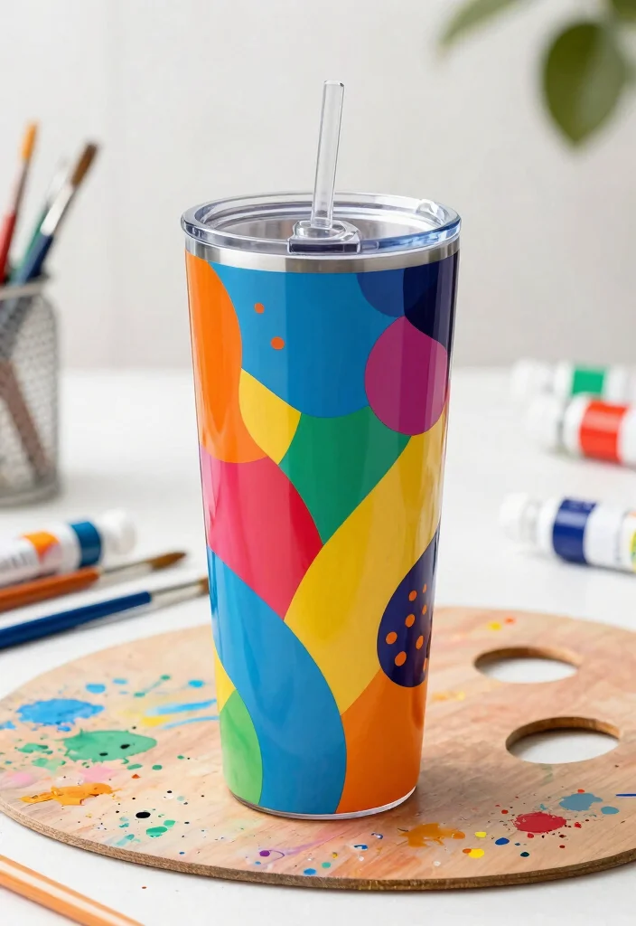 17 Amazing 20 oz Tumbler Ideas for Custom Cups 11. Artistic Abstract Designs 0