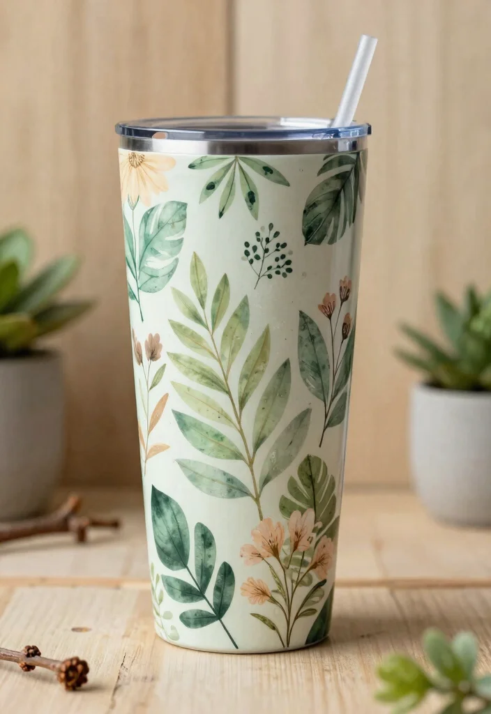 17 Amazing 20 oz Tumbler Ideas for Custom Cups 4. Nature Inspired Prints 0