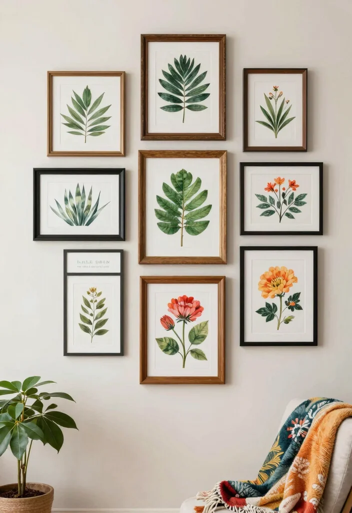 17 Dreamy Wall Art Ideas for a Bedroom Makeover 1. Framed Botanical Prints 0