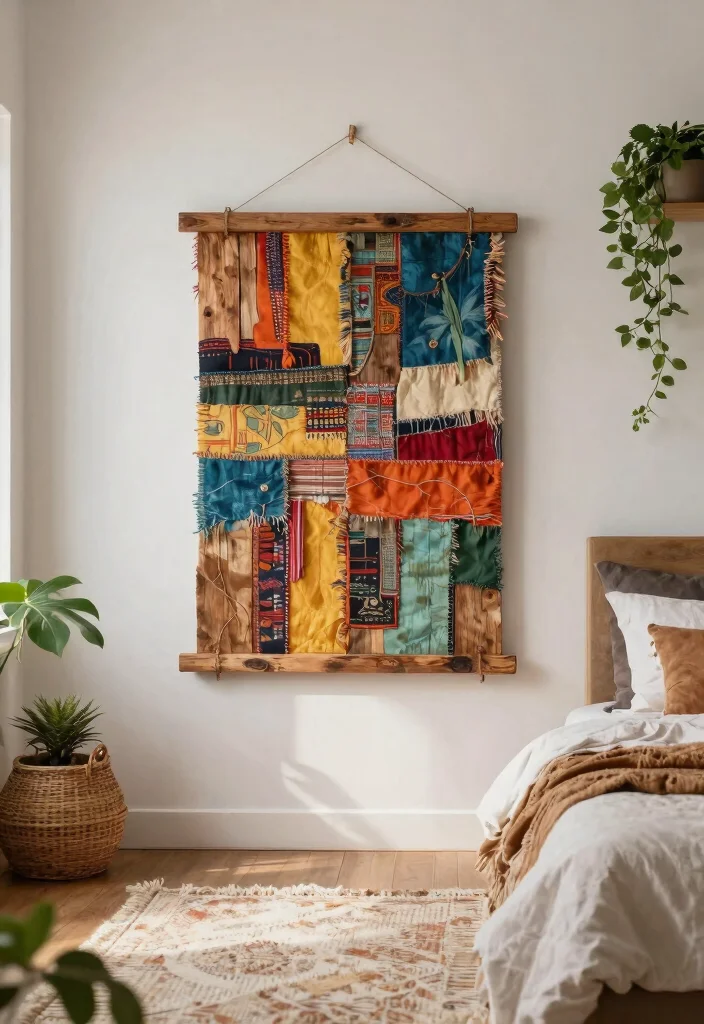 17 Dreamy Wall Art Ideas for a Bedroom Makeover 11. Upcycled or Reclaimed Materials 0