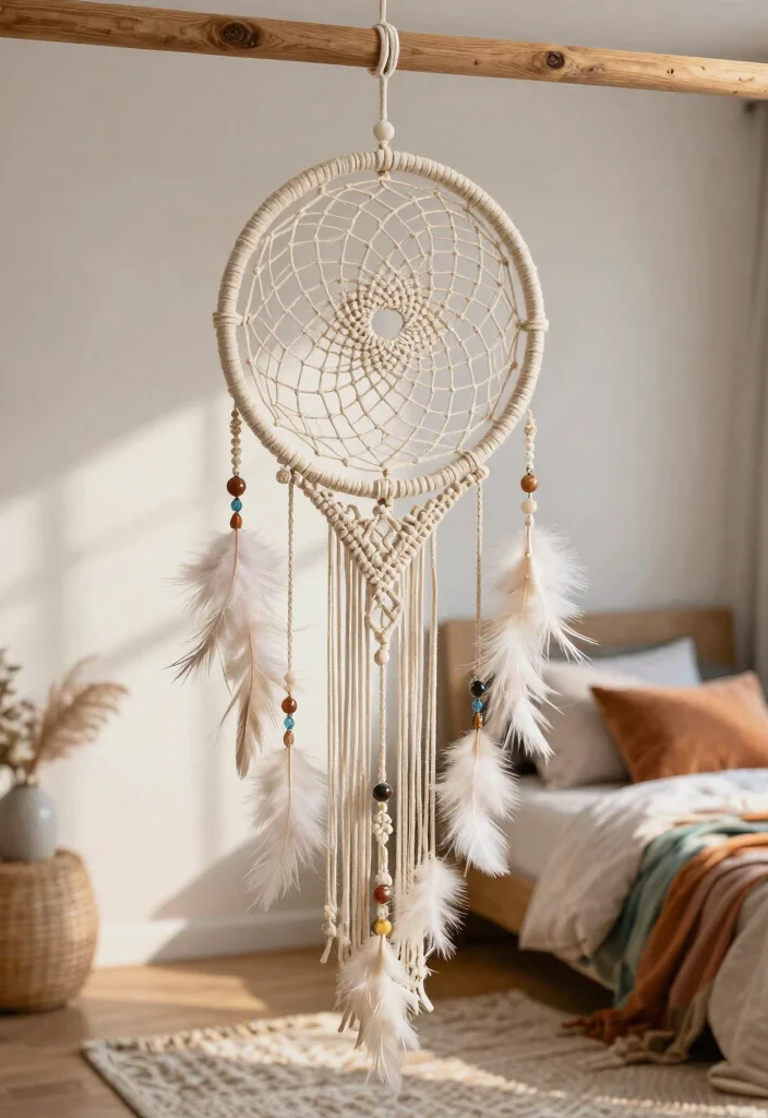 17 Dreamy Wall Art Ideas for a Bedroom Makeover 5. Macram Dream Catchers 0