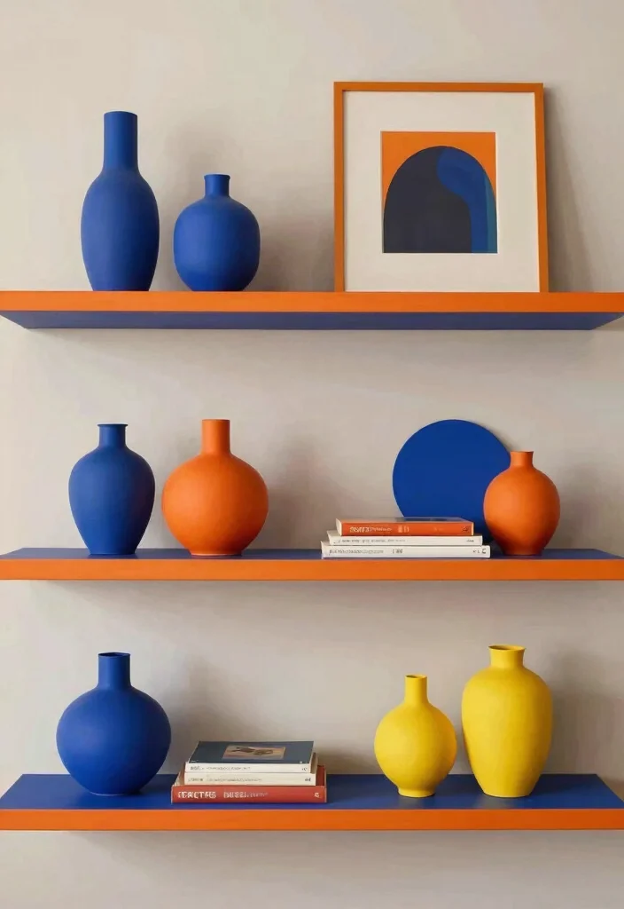 21 Aesthetic Wall Shelf Decor Ideas Pro Styling Tips 11. Color Blocked Shelves 0