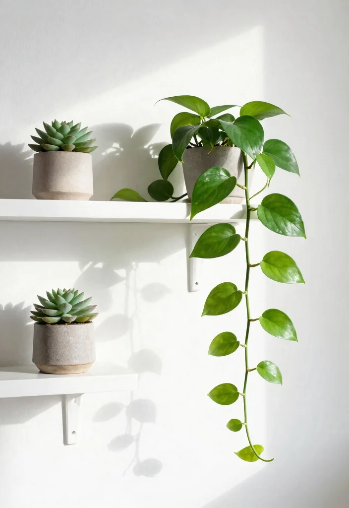 21 Aesthetic Wall Shelf Decor Ideas Pro Styling Tips 2. Greenery Galore 0