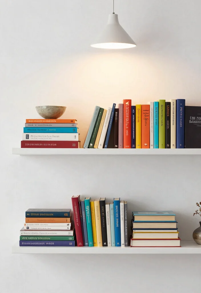 21 Aesthetic Wall Shelf Decor Ideas Pro Styling Tips 5. Minimalist Book Displays 0