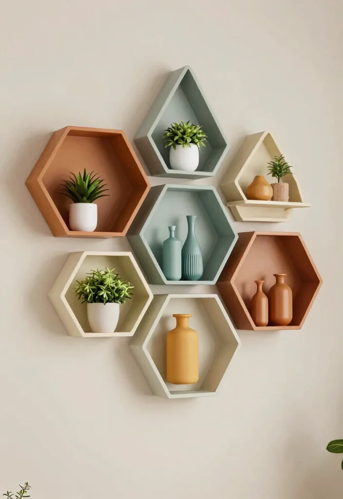 21 Best Aesthetic Wall Shelf Ideas for Room Makeovers 10. Geometric Shapes 0
