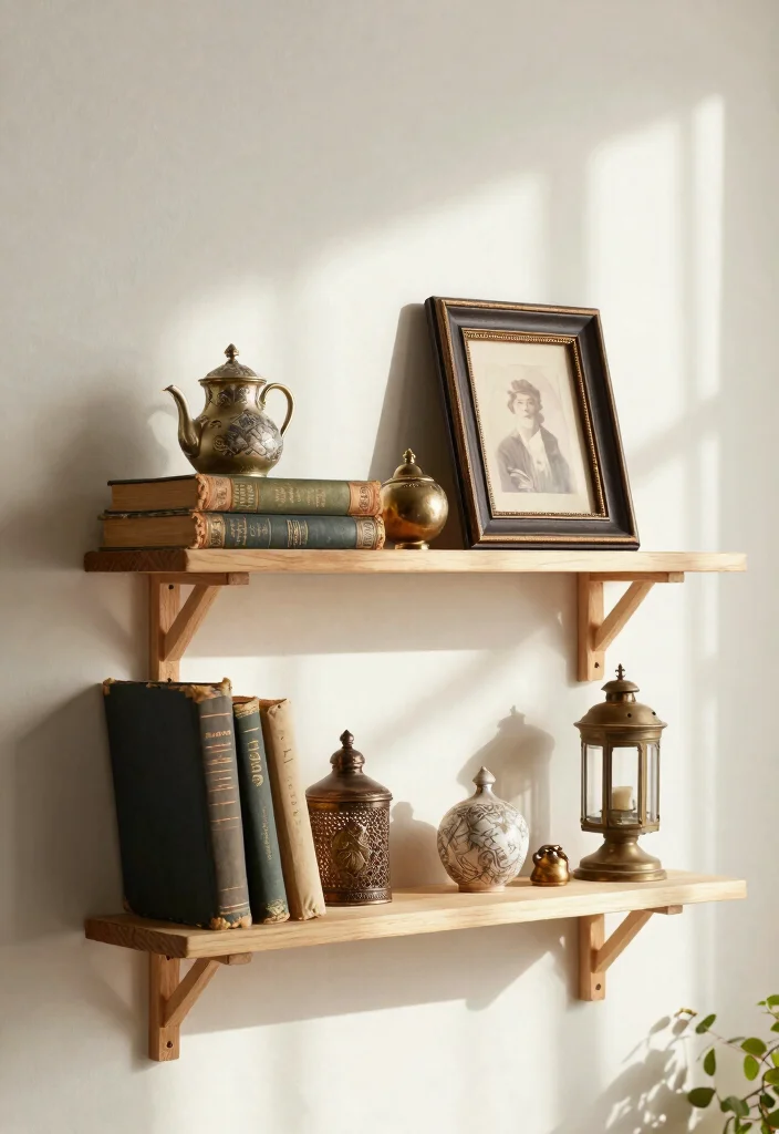 21 Best Aesthetic Wall Shelf Ideas for Room Makeovers 6. Vintage Vibes 0