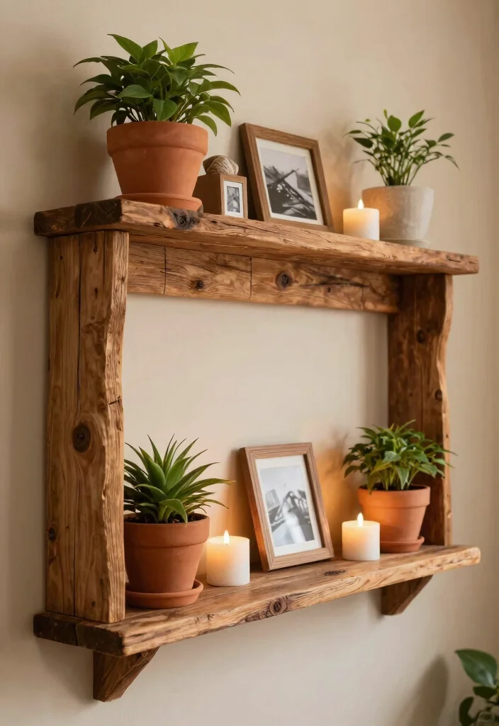 21 Best Aesthetic Wall Shelf Ideas for Room Makeovers 9. Rustic Charm 0