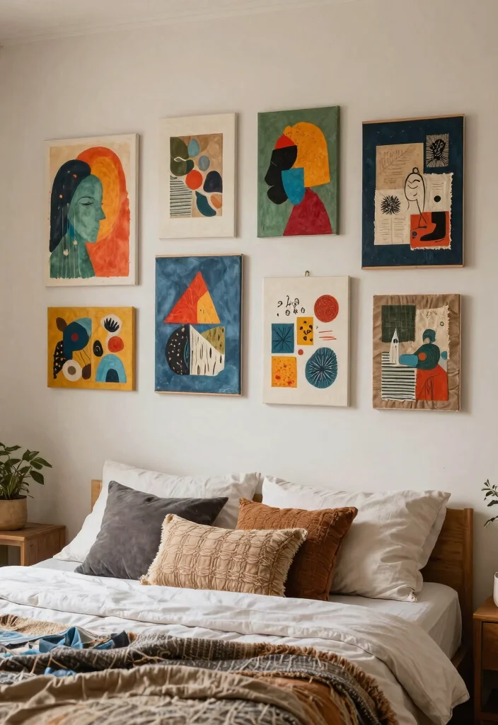 21 Cozy Bedroom Wall Art Ideas for a Dreamy Space 16. DIY Art Projects 0