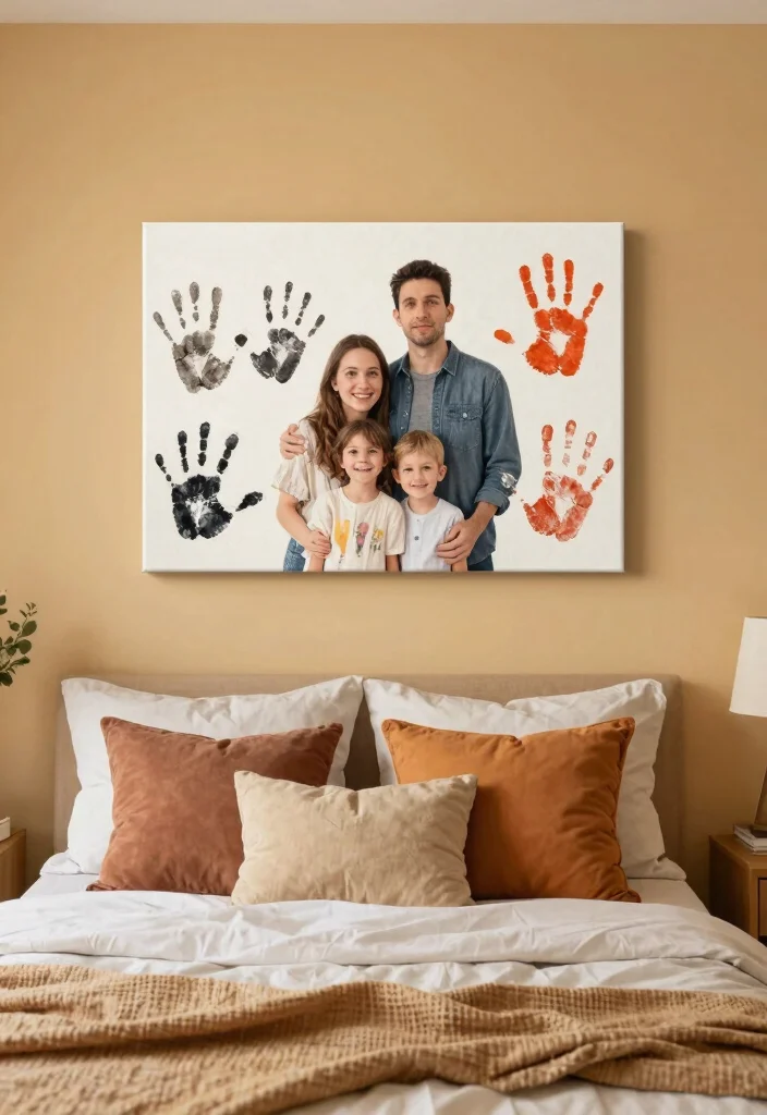 21 Cozy Bedroom Wall Art Ideas for a Dreamy Space 20. Personalized Family Art 0