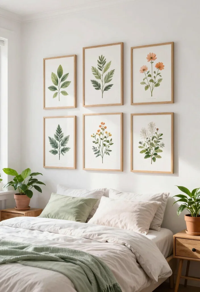 21 Cozy Bedroom Wall Art Ideas for a Dreamy Space 7. Botanical Prints 0