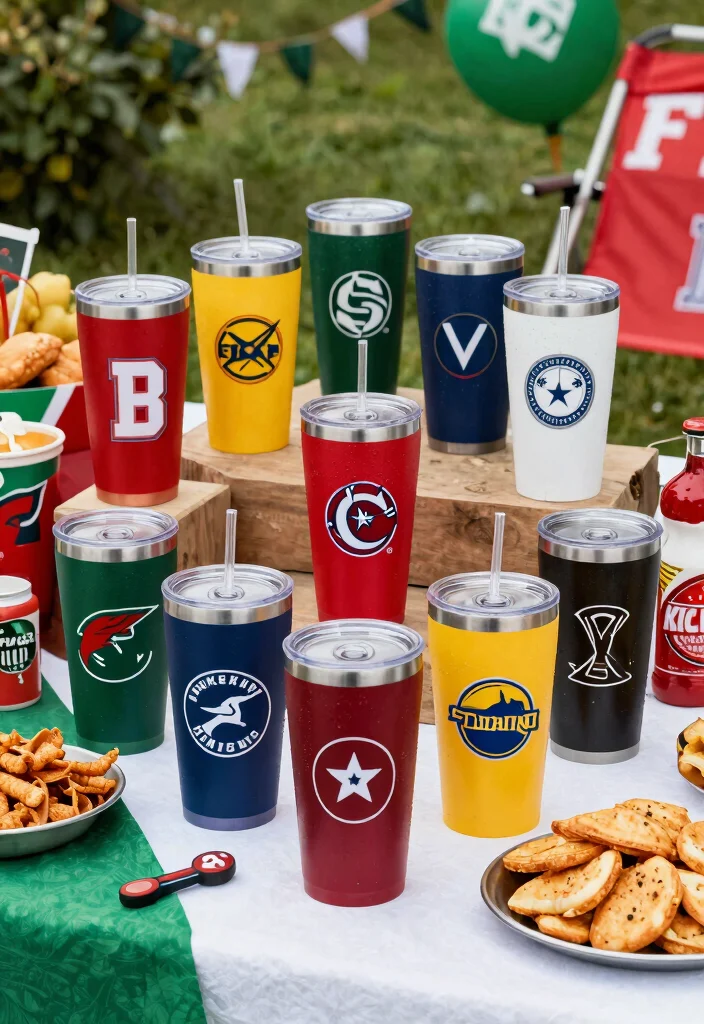 21 Cute Tumbler Ideas for Everyday Hydration Aesthetic 20. Customized Sports Team Tumblers 0