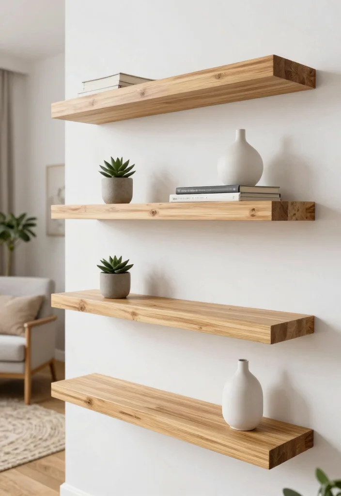 21 Sleek Floating Shelf Wall Ideas for a Minimalist Vibe 1. Eco Conscious Bamboo Shelves 0