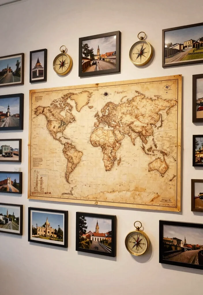 21 Stunning Gallery Wall Art Ideas Bohemian Style 16. Map It Out 0