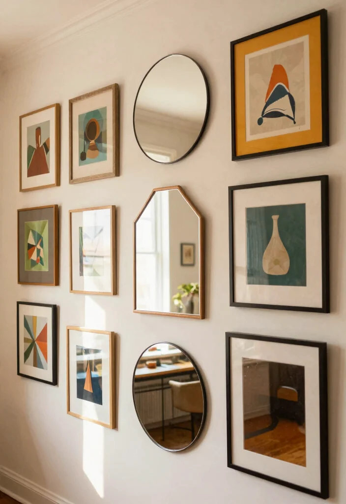 21 Stunning Gallery Wall Art Ideas Bohemian Style 7. Incorporating Mirrors 0