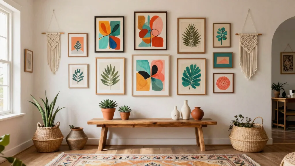 21 Stunning Gallery Wall Art Ideas: Bohemian Style