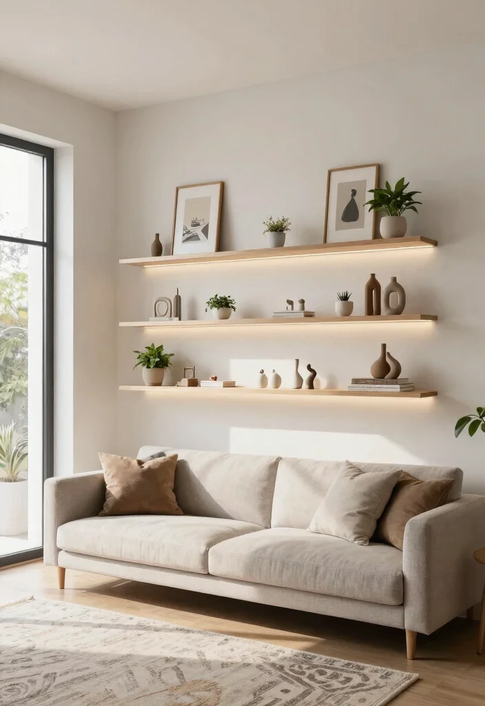 21 Stunning Living Room Wall Shelf Ideas Designer Look 10. Display Ledges 0