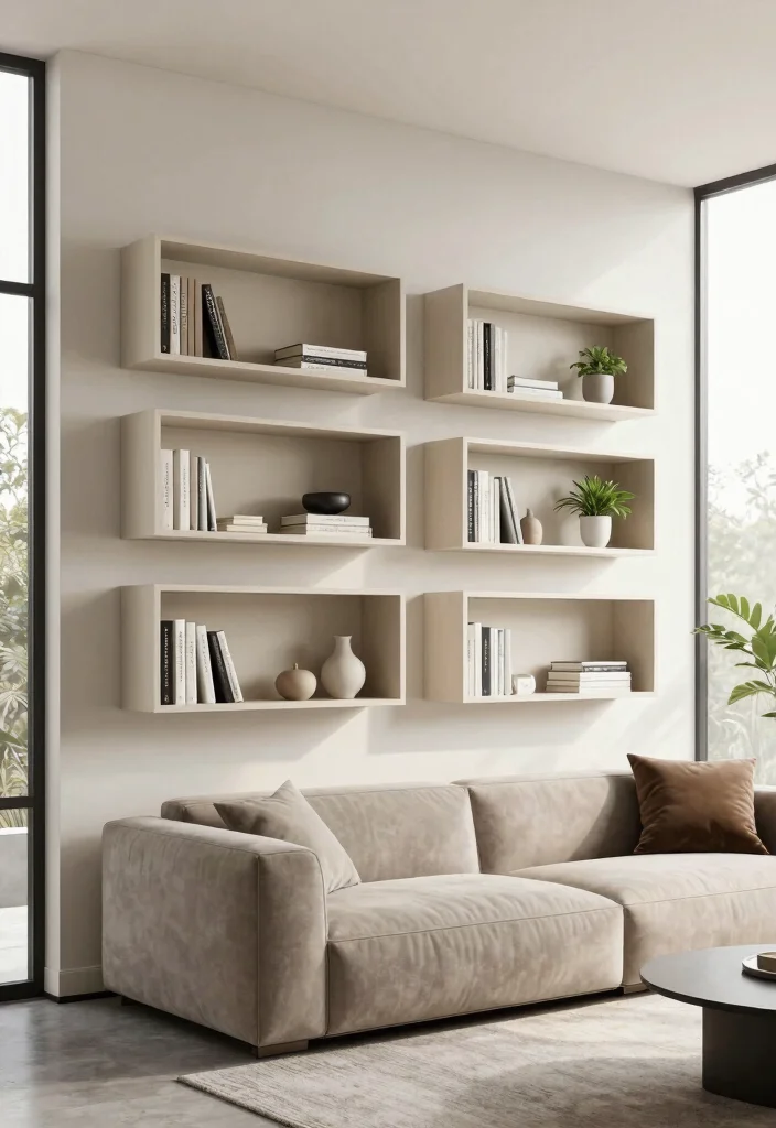 21 Stunning Living Room Wall Shelf Ideas Designer Look 21. Minimalist Box Shelves 0