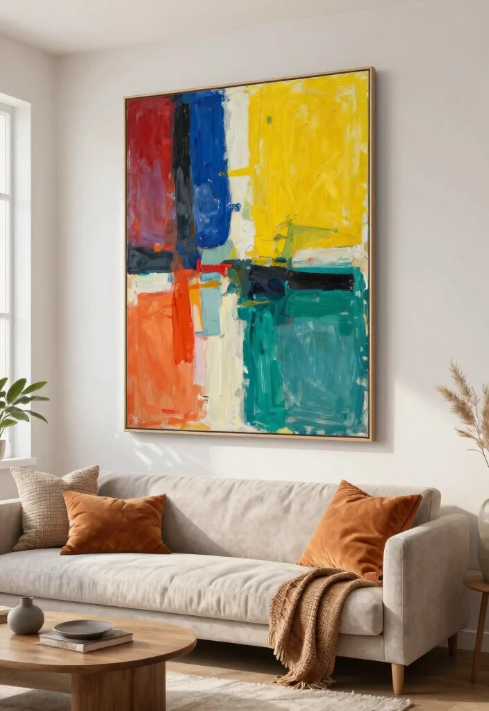 21 Ultimate Room Wall Art Ideas for Every Aesthetic 5. Large Scale Abstract Art 0