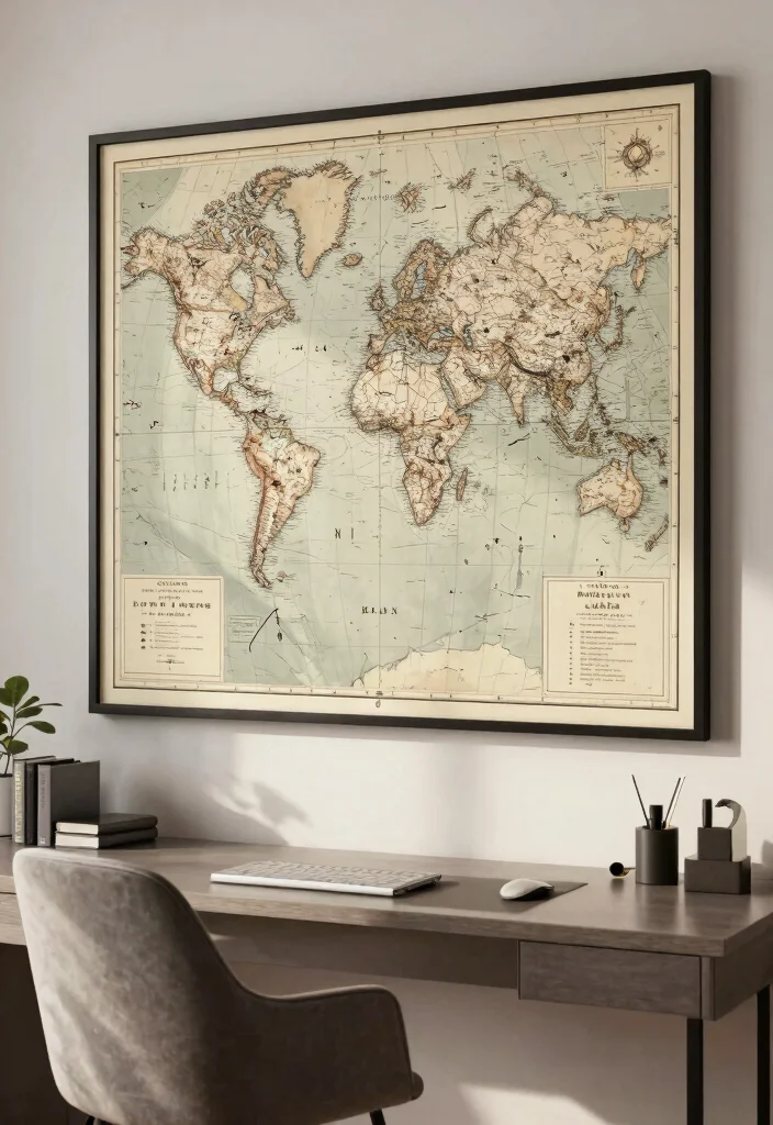 25 Breathtaking Wall Art Inspiration Photos for Pins 18. Vintage Maps 0