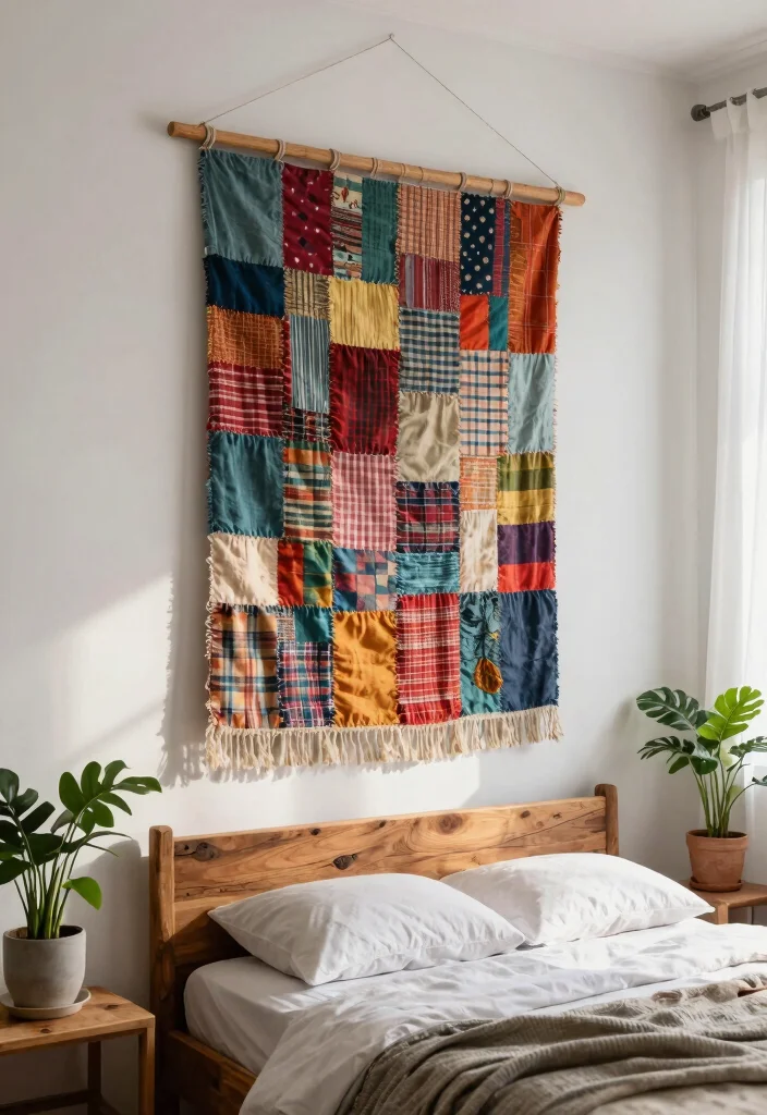 25 Breathtaking Wall Art Inspiration Photos for Pins 3. Upcycled Fabrics 0