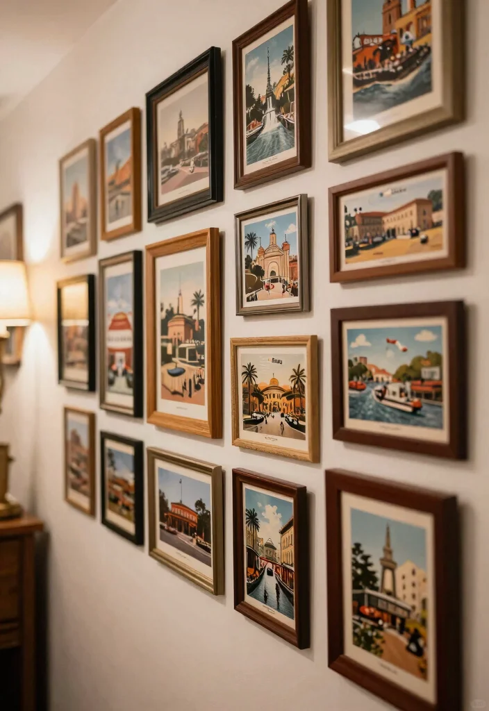 25 Breathtaking Wall Art Inspiration Photos for Pins 7. Framed Vintage Postcards 0
