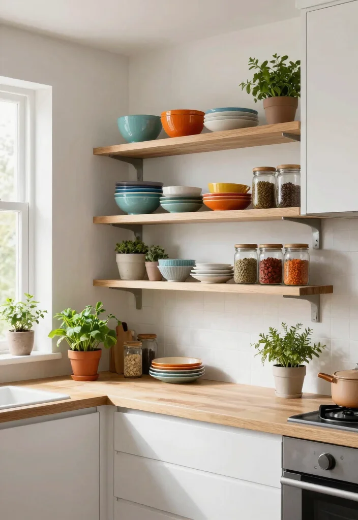 25 Brilliant Wall Shelf Ideas to Maximize Your Space 10. Artful Kitchen Shelves 0