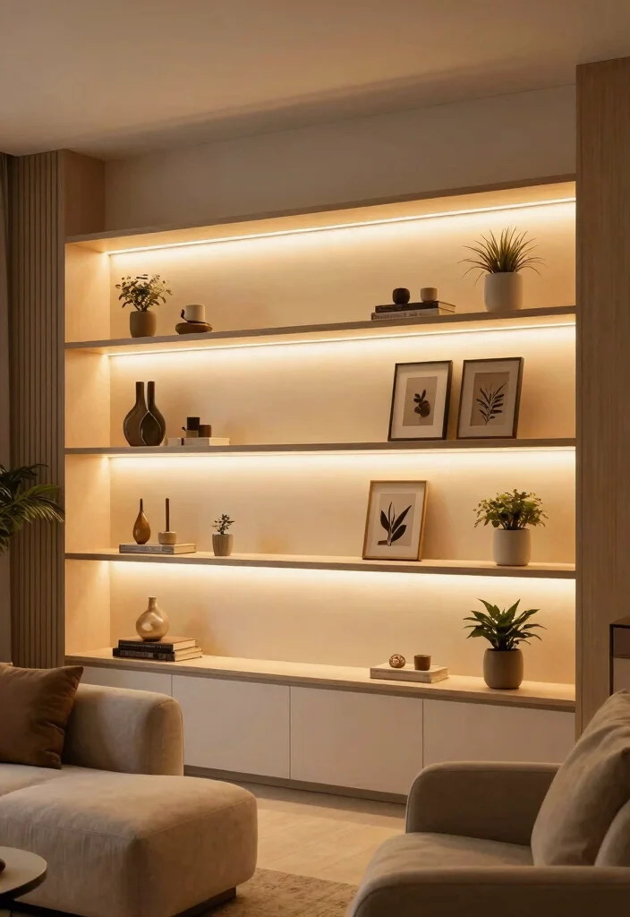 25 Brilliant Wall Shelf Ideas to Maximize Your Space 12. Shelves with Built In Lighting 0