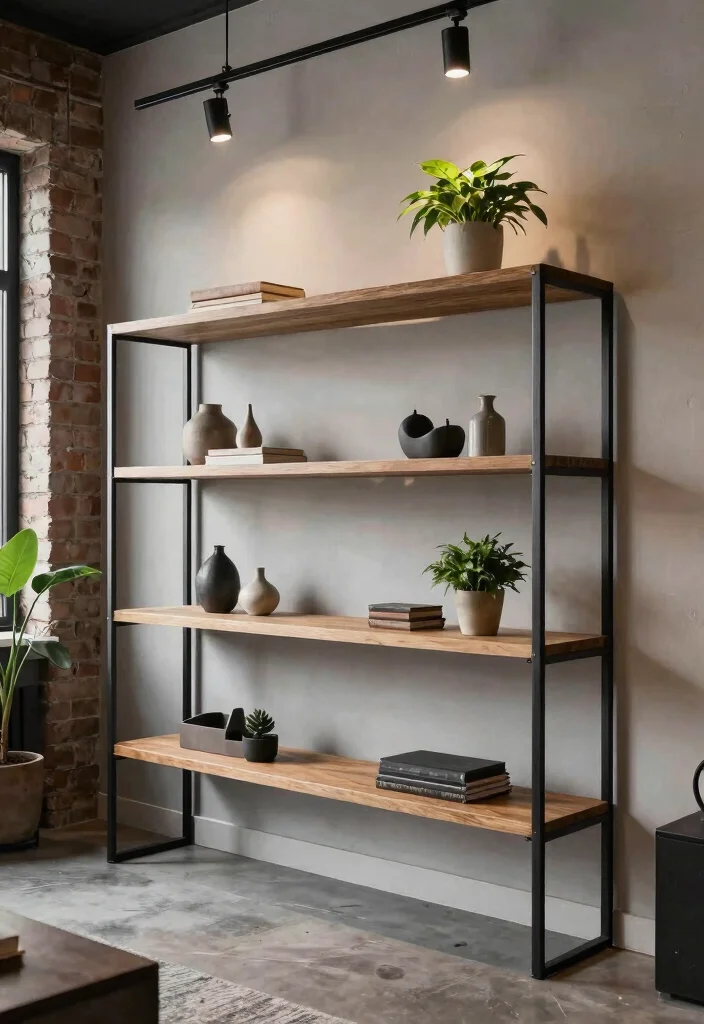 25 Brilliant Wall Shelf Ideas to Maximize Your Space 18. Minimalist Industrial Shelves 0
