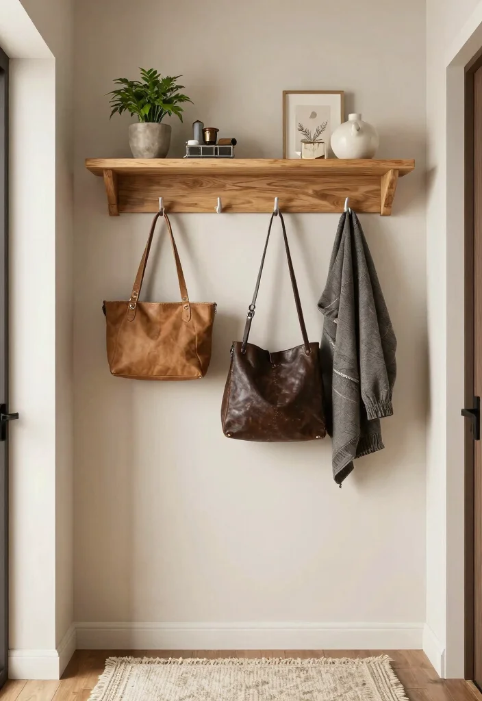 25 Brilliant Wall Shelf Ideas to Maximize Your Space 22. Shelf with Hooks for Extra Storage 0