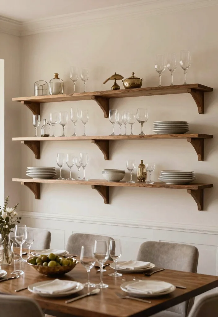 25 Brilliant Wall Shelf Ideas to Maximize Your Space 23. Open Shelves in the Dining Area 0