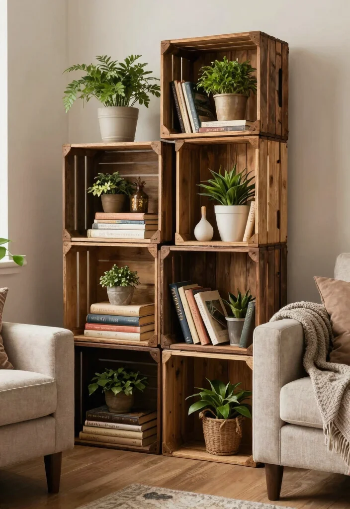 25 Brilliant Wall Shelf Ideas to Maximize Your Space 25. Vintage Crate Shelves 0