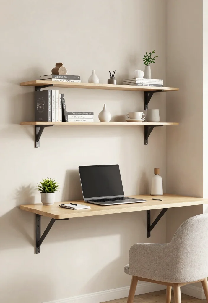 25 Brilliant Wall Shelf Ideas to Maximize Your Space 5. Wall Mounted Desks for Multi Functional Spaces 0