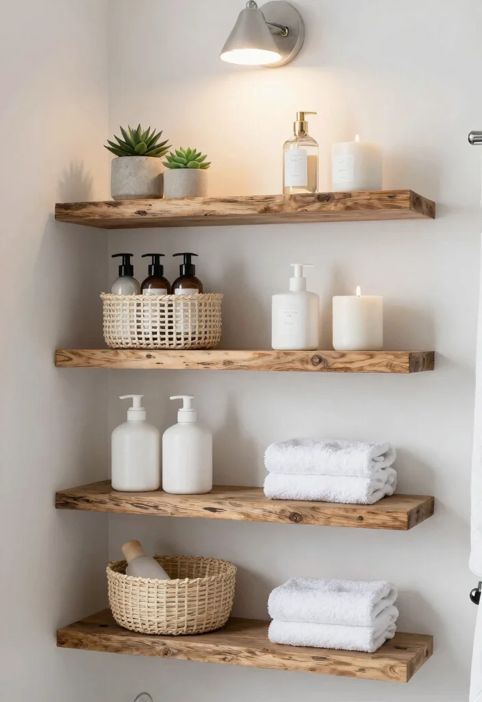 25 Brilliant Wall Shelf Ideas to Maximize Your Space 8. Stylish Bathroom Shelves 0