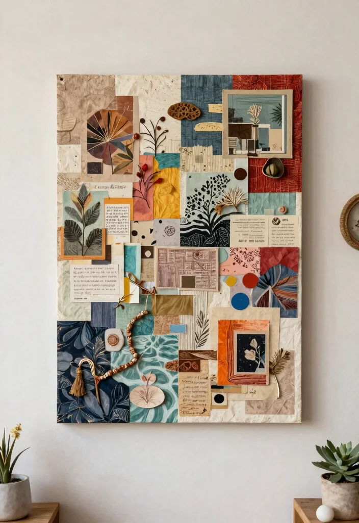 25 Stunning Wall Art Ideas to Transform Your Blank Walls 15. Mixed Media Collage 0