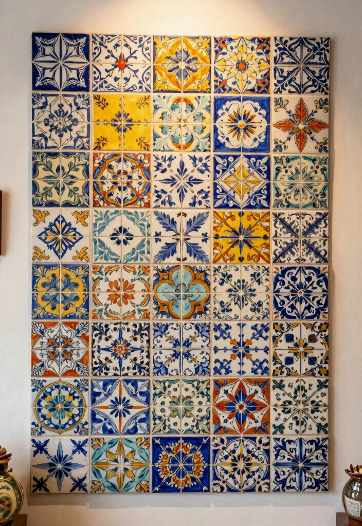 25 Stunning Wall Art Ideas to Transform Your Blank Walls 21. Hand Painted Tiles 0