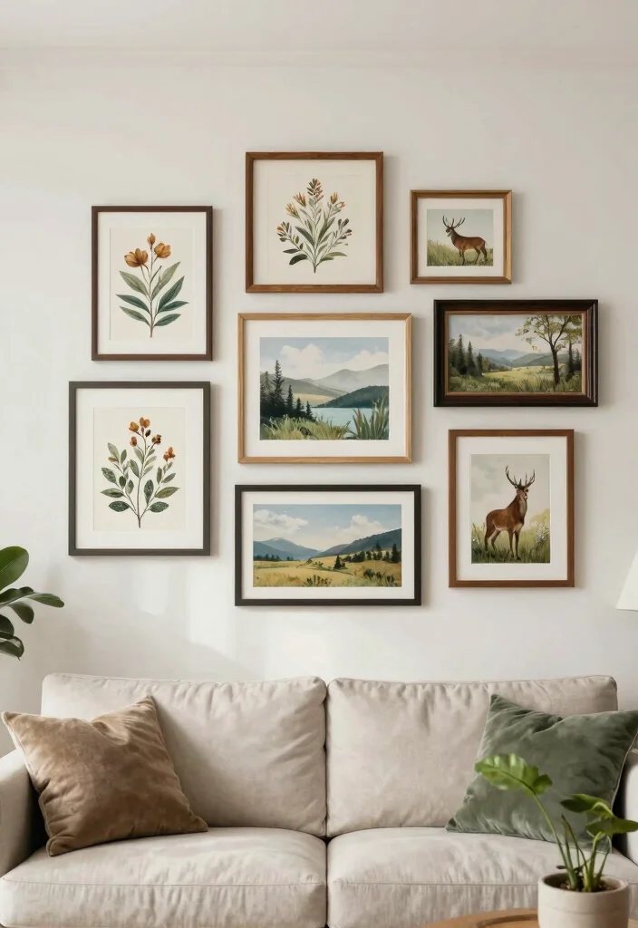 25 Stunning Wall Art Ideas to Transform Your Blank Walls 4. Nature Inspired Prints 0