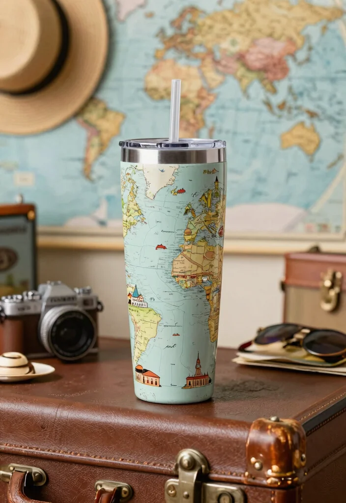 7 Best 20 oz Tumbler Sublimation Designs Free Download 6. Travel Memories on a Tumbler 0