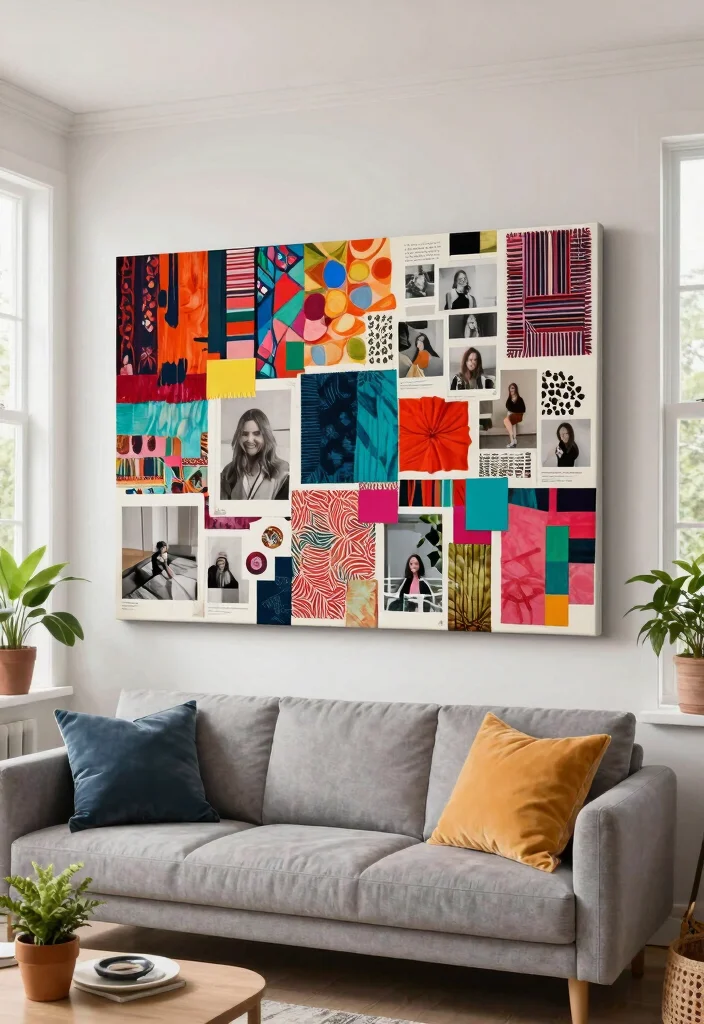 7 Chic Wall Art Living Room Painting Ideas DIY 6. Create a Mood Board Gallery 0
