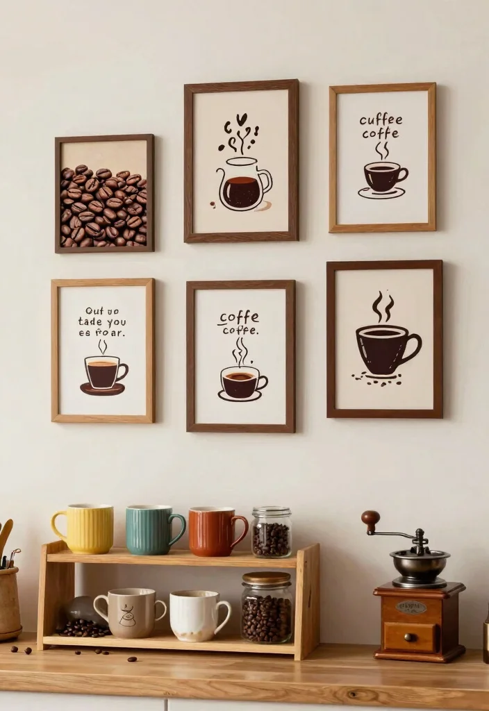 7 Cute Kitchen Frames Ideas Wall Art Displays 3. Coffee Lovers Display 0