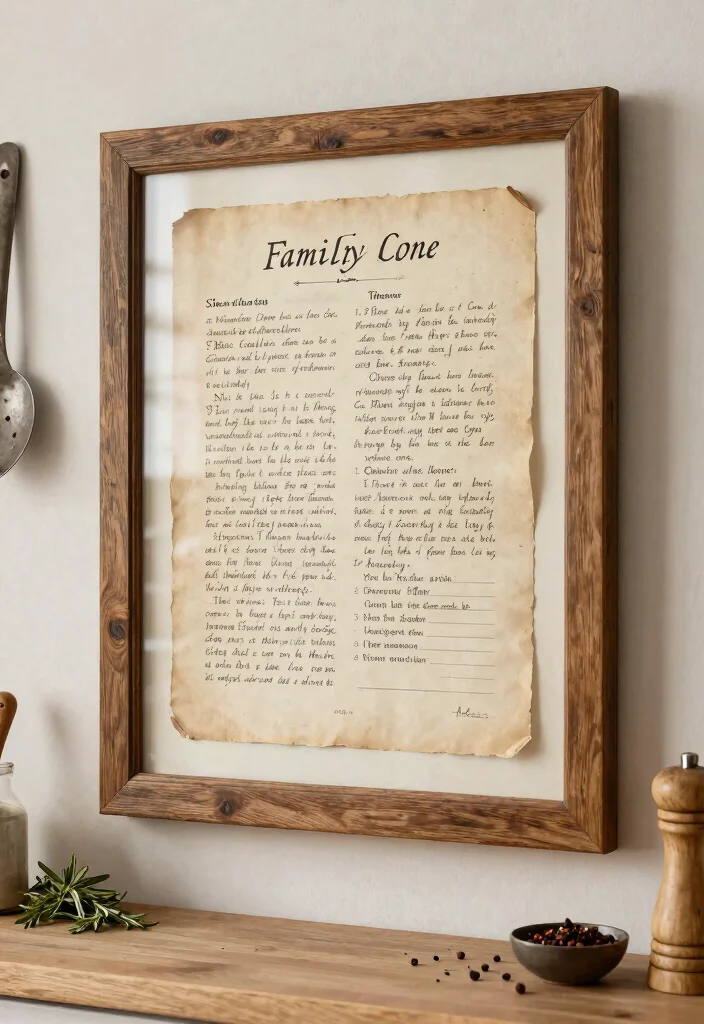 7 Cute Kitchen Frames Ideas Wall Art Displays 4. Family Recipe Frame 0