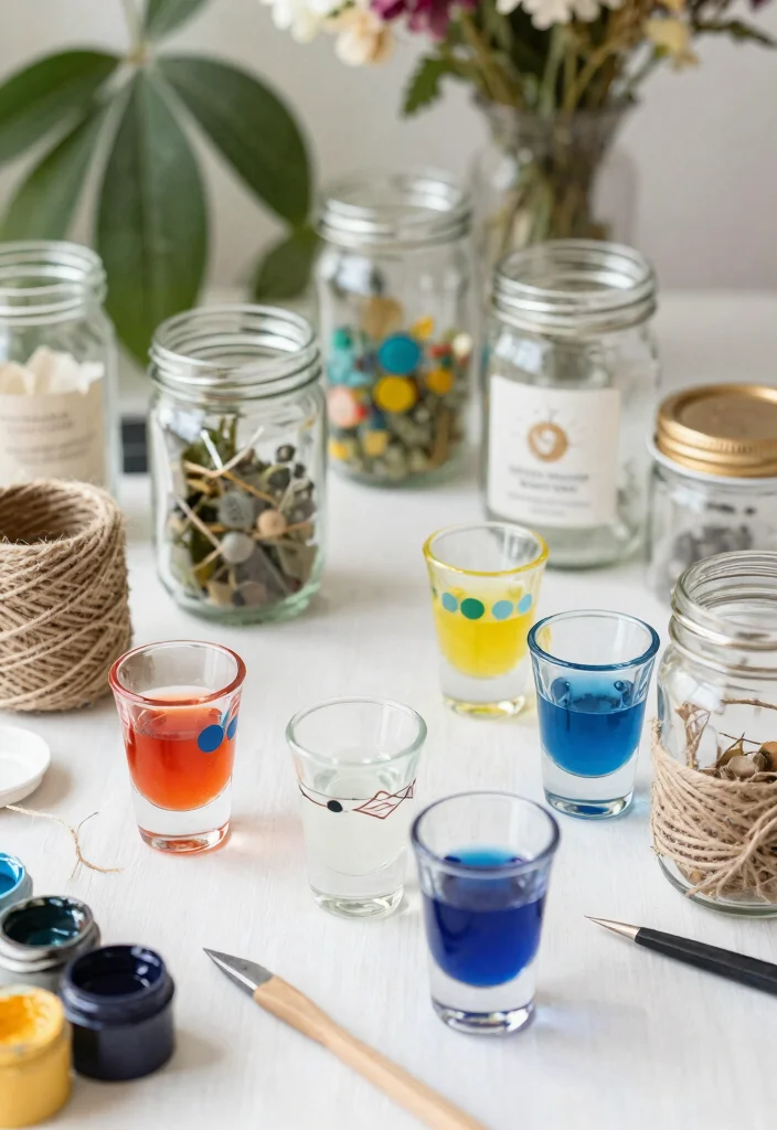 7 Cute Mini Tumbler Shot Glass Ideas for Eco Friendly Party Favors 3. Upcycled Glass Jars as Unique Shot Glasses 0