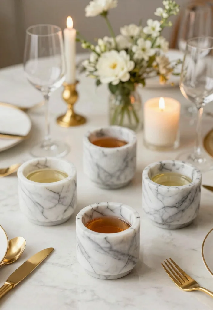 7 Cute Mini Tumbler Shot Glass Ideas for Eco Friendly Party Favors 7. Chic Marble Mini Tumblers for Classy Decor 0