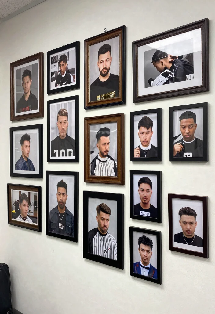 7 Edgy Barber Shop Decor Ideas Wall Art 5. Framed Client Haircuts 0