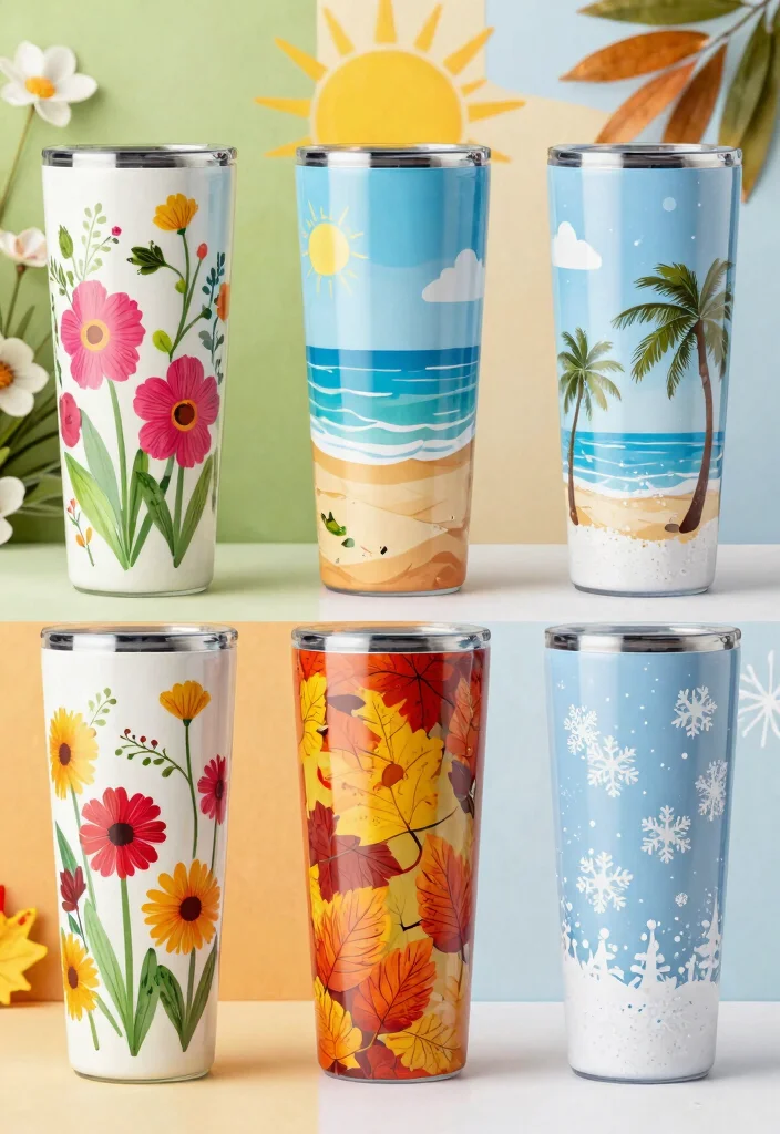7 Elegant Engraved Tumbler Ideas for the Perfect Personalized Wedding Gift 5. Seasonal Designs Celebrate Every Moment 0