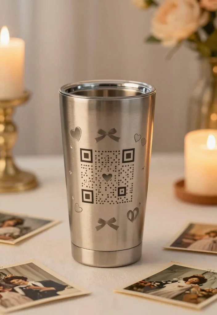 7 Elegant Engraved Tumbler Ideas for the Perfect Personalized Wedding Gift 7. Interactive Engravings QR Codes for Memories 0
