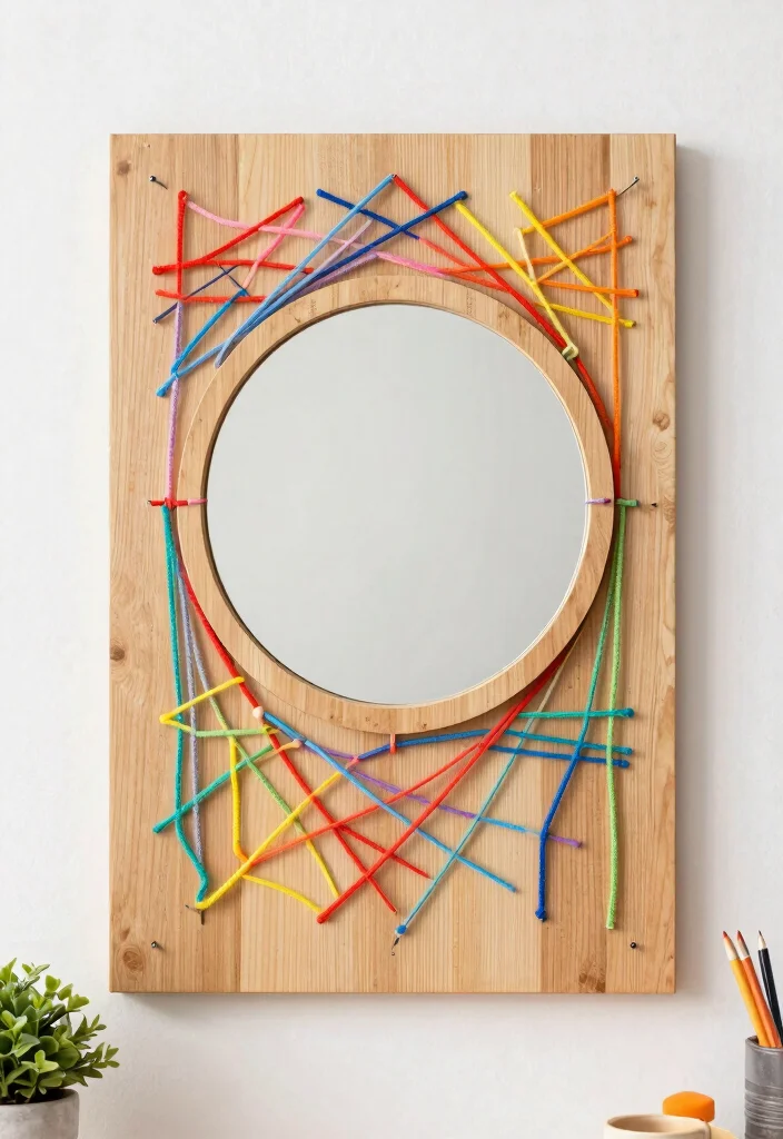 7 Genius Dollar Tree Mirror Ideas Wall Art Hacks 6. String Art with Mirrors 0